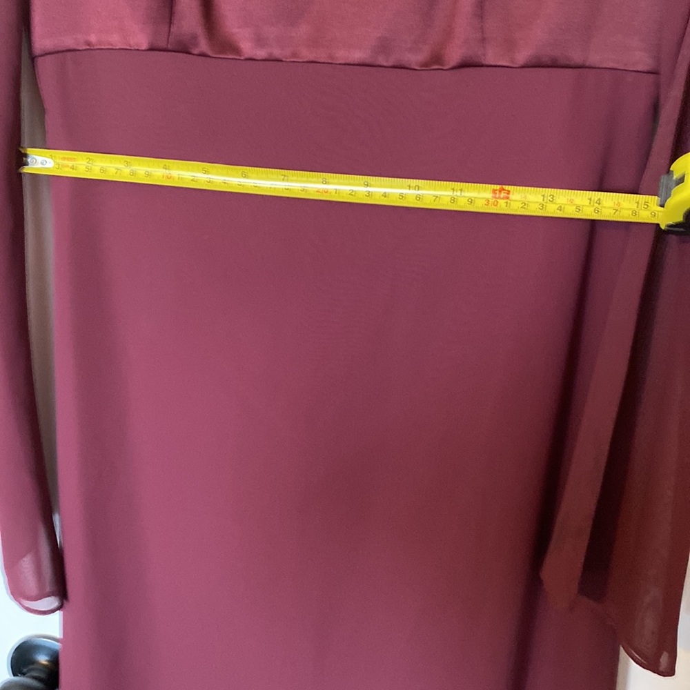 Michelangelo Party dress Burgundy chiffon overlay empire waist - Picture 10 of 10
